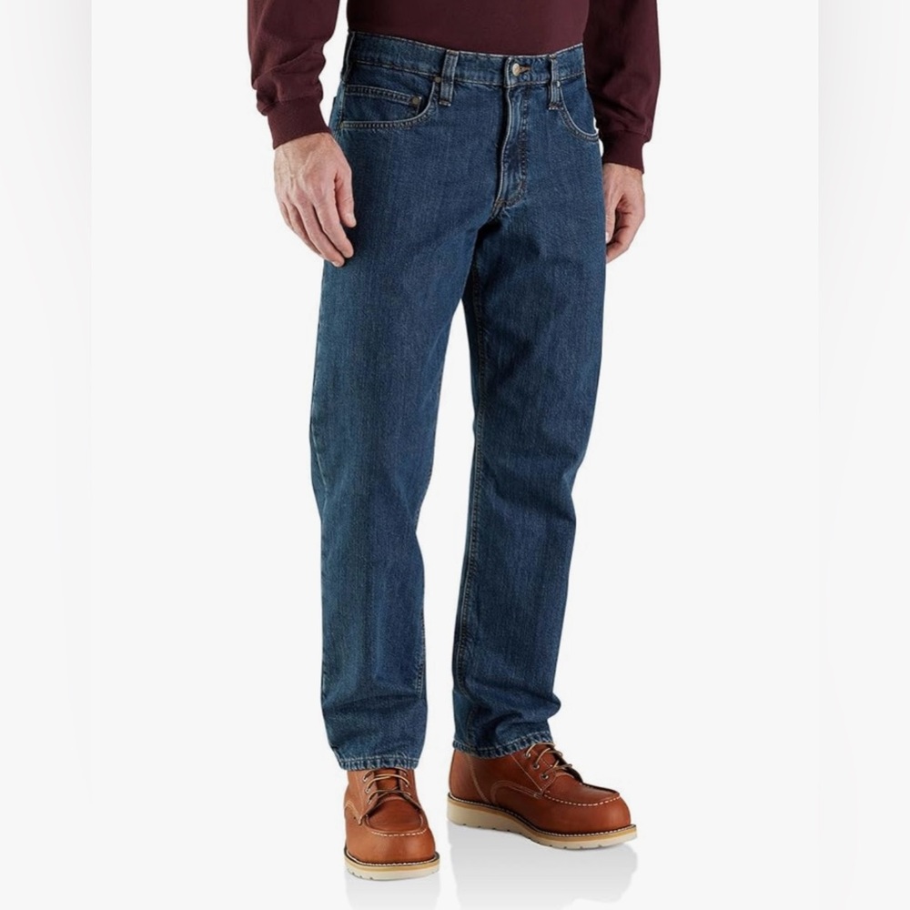 Men's Carhartt Flannel Lined Relaxed Fit Jeans NEW Size 48 x 32 NWT Straight Leg